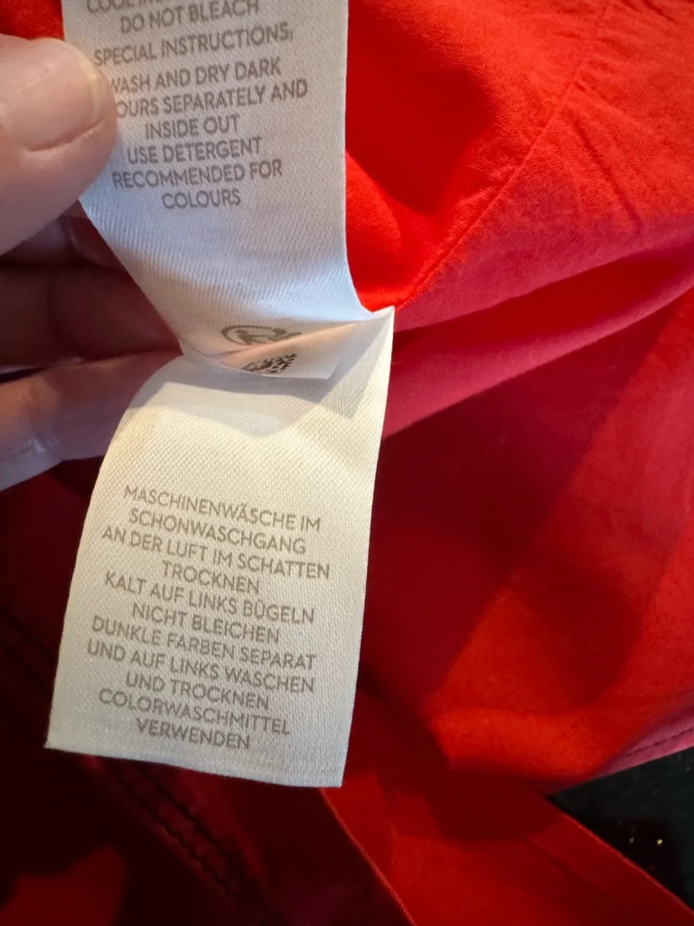 Boden Red Button-Front Cotton Midi Skirt with Self-Tie Waist. Size 10 - Picture 9 of 10